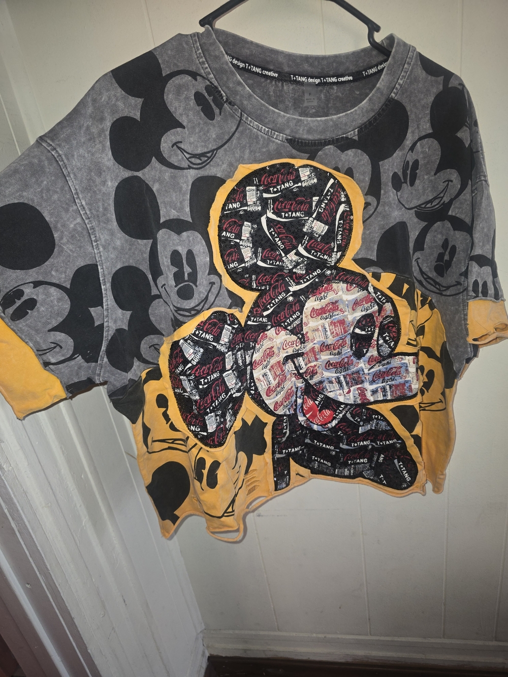 Vintage Style Mickey Graphic Tee - Yellow & Gray